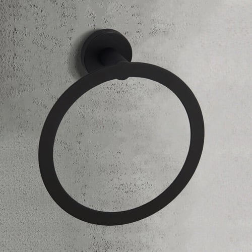 Modern Matte Black Towel Ring Nameeks NCB105